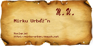 Mirku Urbán névjegykártya